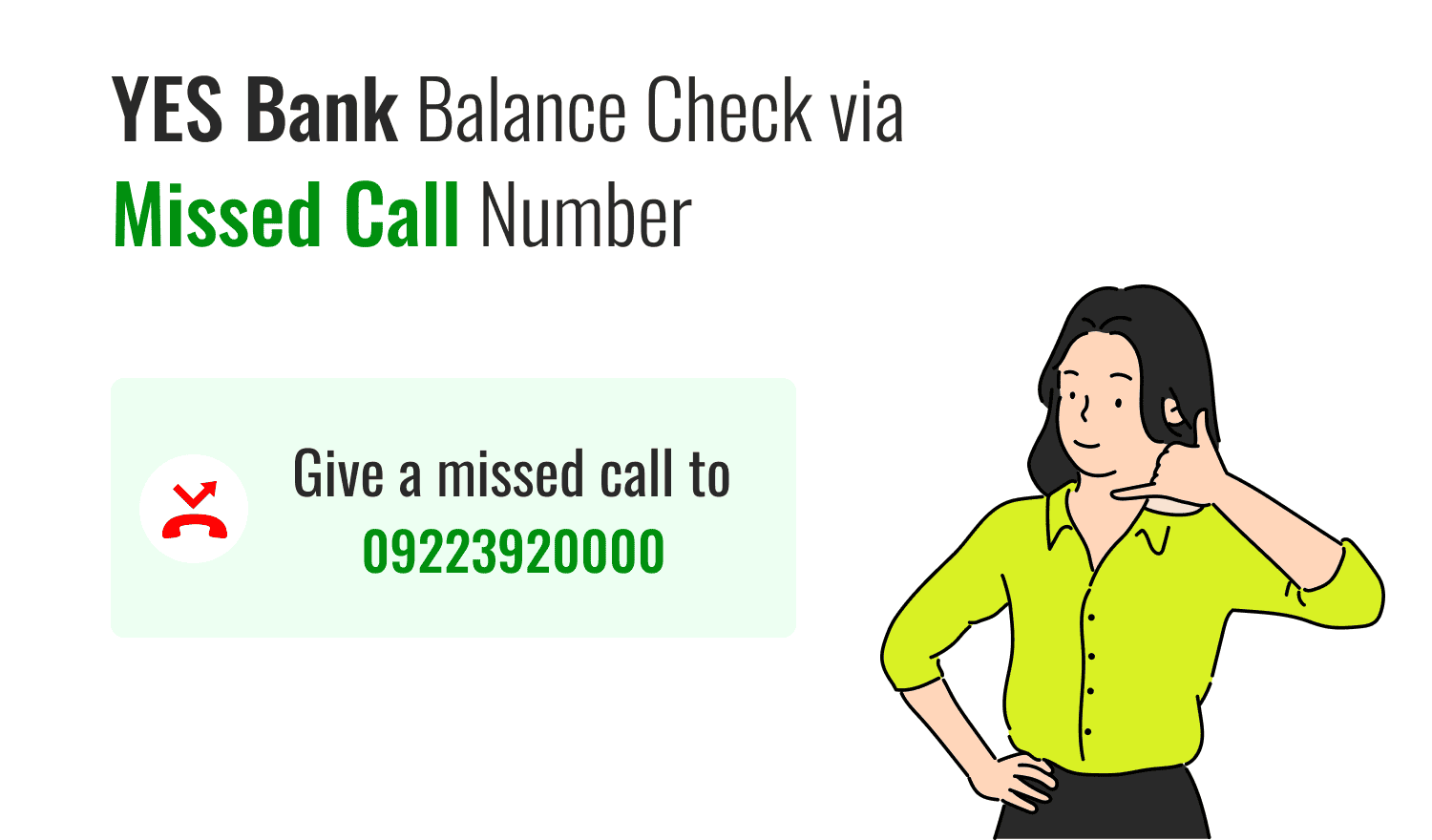 YES Bank Balance Check via Missed Call Number